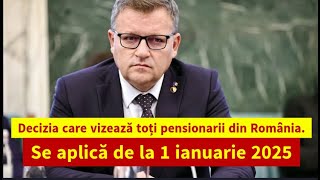 Decizia care vizează toți pensionarii din România Se aplică de la 1 ianuarie 2025 [upl. by Wentworth208]