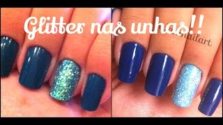 Como aplicar glitter nas unhas  Tutorial por Danielle [upl. by Ettesil]