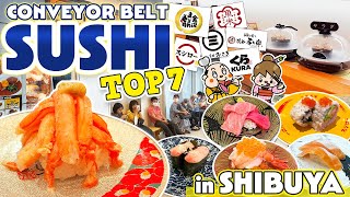 Shibuya Tokyo Conveyor Belt Sushi Restaurant TOP7  Japan Travel Food Vlog [upl. by Arual]