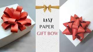 HOW TO MAKE A BOW OUT OF PAPER 🎀🎁  DIY Paper Bow  Easy Paper Bow  DIY Paper Gift Bow Paper Bow 🎀 [upl. by Inaffit]