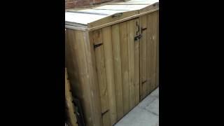 Triple Redwood Pressure Treated Wheelie Bin Store  240 Litre Bins [upl. by Gerry752]