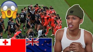 Most Intense Haka Ever NZ vs Tonga AMERICAN REACTS [upl. by Berky]