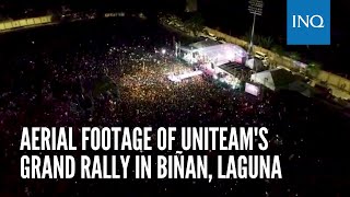 Aerial footage of UniTeams grand rally in Biñan Laguna [upl. by Akinoj]