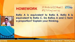 Math 6  Friday Q2 Week 1 ETUlayLevelUp Quarter2 [upl. by Jaworski]