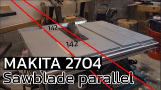 MAKITA 2704  Making the sawblade parallel to miter groove [upl. by Norah]