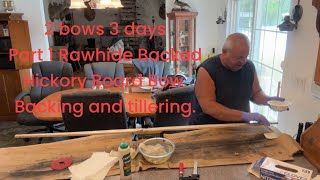 2 bows in 3 days Part 1 Rawhide Backed Hickory Board Bow Backing and tillering By Joe Zummo [upl. by Euk]