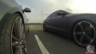 Audi A5 30 TDI vs Audi A4 32 FSI sound test acceleration 14 mile [upl. by Chenee]