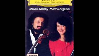 Argerich  Maisky Cello Sonata in G BWV 1027  Adagio Bach  DG 1985 [upl. by Ariom597]