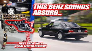 FIRST DRIVE IN THE MERCEDES S600 W CUSTOM HEADERS PAGANI SOUNDS INCOMING [upl. by Anirtep42]