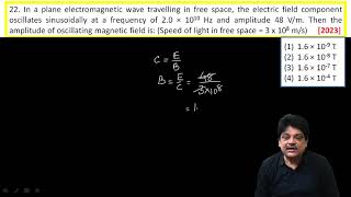 In a plane electromagnetic wave travelling in free space the electric field component oscillates [upl. by Adniram716]