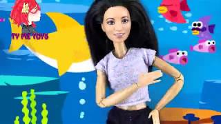 Barbie takes the Baby Shark Challenge sing and dance by pinkfong stop motion animation for kids [upl. by Aiym]