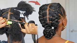 FEED IN BRAID MADE EASY 😳 New Crochet Braids Hairstyle For Beginners [upl. by Madelaine]