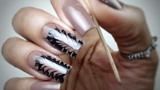 Unhas decoradas SIMPLES com PALITO DE DENTE passo a passo [upl. by Drawyah]