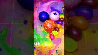 🛑🟡water colorful balloon Yellow Green Pink HBD Balloons amp mini balloons popping [upl. by Conlen743]