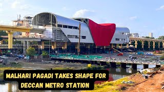 Pune Metro Vlog 270  Malhari Pagadi Takes Shape For Deccan Metro Station [upl. by Nivrad]