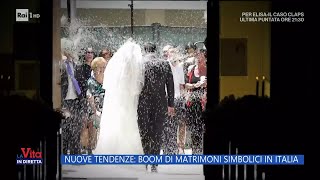 Nuove tendenze boom di matrimoni simbolici in Italia  La vita in diretta 07112023 [upl. by Kciv]