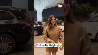 Kriti Sanon recently spotted at Airport where she commented on her own height [upl. by Reyem]