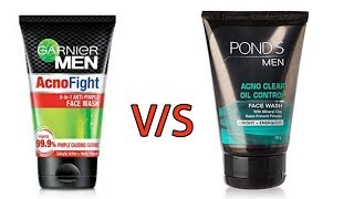 Garnier Men Acne Face wash Vs Ponds Men Acno and Oilcontrol Face wash [upl. by Meridel]