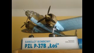 PZL P 37B ŁOŚ  Model Kartonowy 133 Paper Model [upl. by Nahgeem]