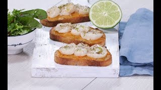 Recette facile de crostini de Saint Jacques [upl. by Arimahs]