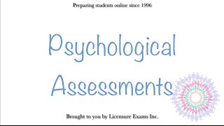 Psychological Assessments  ASWB NCE NCMHCE MFT Exam Prep and Review [upl. by Spearman]