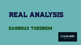 Darboux Theorem Real Analysis [upl. by Lindo]