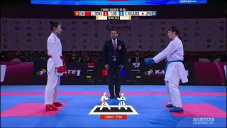 Karate Kumite Final  China vs Japan  Li Gong vs Yuki Kujuro  Casablanca 2024 61 Kg [upl. by Adnawak]