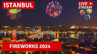 Live Fireworks New Year’s Eve 2024 in Istanbul Walking Tour  HDR 4k 60fps [upl. by Ehrenberg]