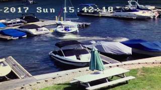 Boat Accident Caught On Cameras installed by VP Security Sunday Fun Day on Lake Hopatcong [upl. by Millicent]