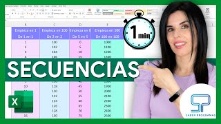 Crear SECUENCIAS de NÚMEROS en Excel  personaliza Inicio y Paso  ✅ shorts [upl. by Aevin839]