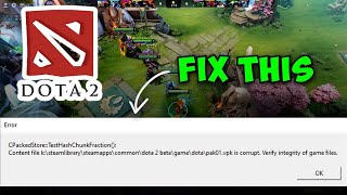 How to Fix Dota 2 Content file vpk is Corrupt Verify Integrity of Game Files [upl. by Htebaile]