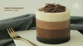 트리플 초콜릿 무스케이크 만들기  Triple Chocolate Mousse Cake Recipe  Cooking tree 쿠킹트리Cooking ASMR [upl. by Elehcor]