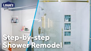 How to Convert a Tub Surround to a Walk in Shower  Blending How tos [upl. by Barrus]