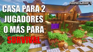 Minecraft Casa para 2 o más jugadores para SURVIVAL  TUTORIAL [upl. by Darcee]