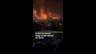 Israel launches largescale attack on Syria  AJ shorts [upl. by Ellerrehc]