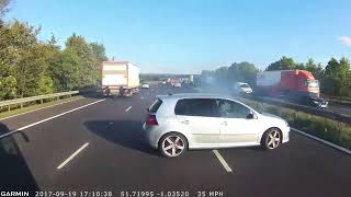 Coach crash avoided on the M40 dash cam [upl. by Eivi722]