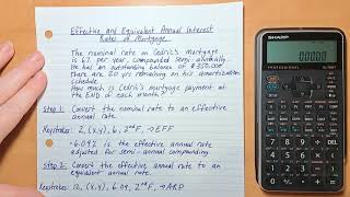 Calculate Effective And Equivalent Annual Interest Rates On A Mortgage  SHARP EL738XT Calculator [upl. by Dammahum]