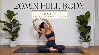 20MIN full body toning pilates workout  DAY 17DAY PILATES CHALLENGE  no equipment  LIDIAVMERA [upl. by Lettig374]