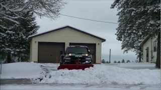 Snow Plowing with my 2002 Chevy Silverado Dually Duramax Western Plow [upl. by Adle]