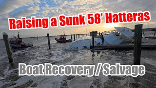 58 Hatteras Sunk at the Dock After Hurricane Milton and a Tornado Wrecked IT  Salvage amp Recovery [upl. by Nnylirret]