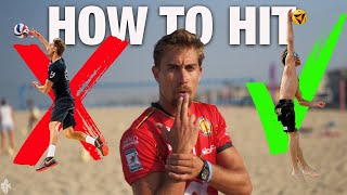 How to Hit a Volleyball on the Beach  Indoor to Beach Volleyball [upl. by Farnsworth]