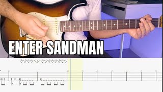 Enter Sandman Solo Metallica Guitar Tab Cover Lesson Tutorial [upl. by Adniuqal]