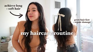 MY HAIRCARE ROUTINE FOR LONG  HEALTHY HAIR🚿🧖‍♀️ grow your hair faster amp repair damaged hair [upl. by Jarred521]