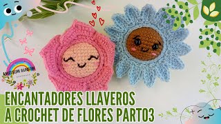 Llaveros a Crochet de Flores Part03 🌹🌺🌸🌷🌼🌻 [upl. by Helbonnas]