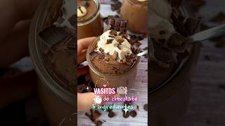 Vasitos de chocolate con solo 3 ingredientes 😍💖 recetas recetasfaciles chocolate [upl. by Broucek]