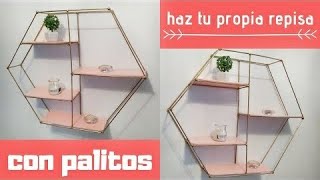 🛑REPISAS CON PALITOS DE MADERA💋  como hacer ESTANTERAS FACIL con PALOS de PINCHO [upl. by Waylon671]