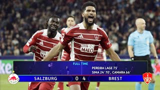 RB Salzbourg  Stade Brestois 04 Résumé  RB Salzburg  Brest Highlights  Ligue des Champions 2024 [upl. by Bobbye]