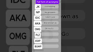 FULL FORM OF ACRONYMS 2 english shortsyoutube britishaccent howtoimprovepronunciationinamerican [upl. by Eilujna]