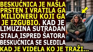 BESKUĆNICA JE PRONAŠLA PRSTEN MILIONERA I ODLUČILA DA MU GA VRATI UJUTRU KAD JE LUXUZNI AUTO STAO [upl. by Nalani700]