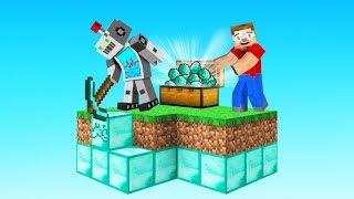 I Made a Minecraft ROBOT to AUTOMINE DIAMONDS Skyblock [upl. by Eaj386]